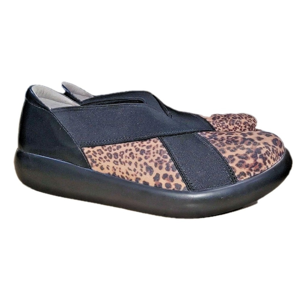 Alegria Evie Womens 39 9 9.5 Leopard Print Leather Clogs Loafers Comfort Shoes